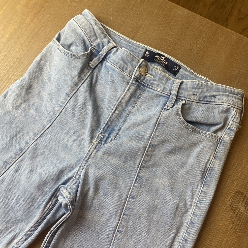 Hollister Jeans‎ Women's 29/31 High Rise Flare Light Blue Soft Stretch Y2K Boho